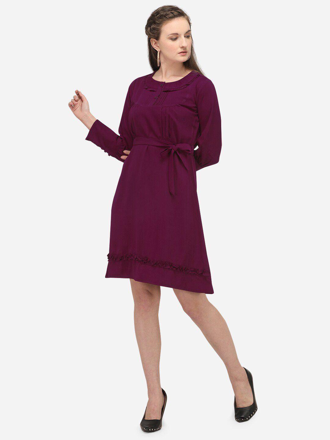 prettify purple women a-line dress