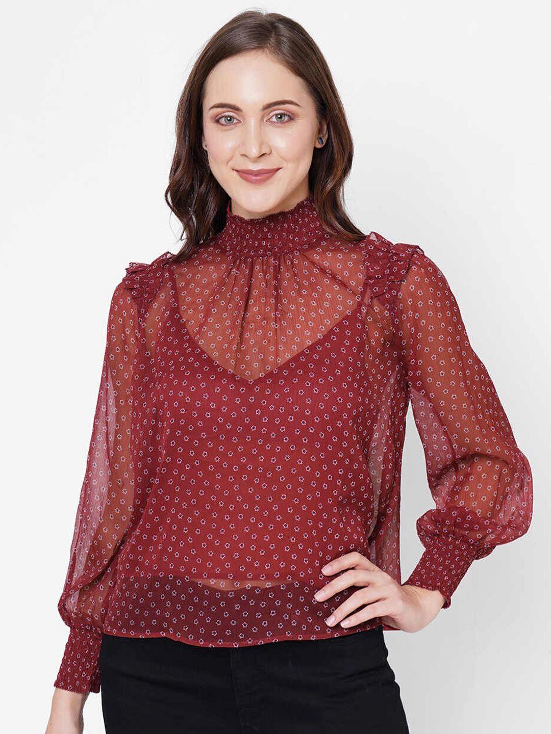 pepe jeans women red floral printed top