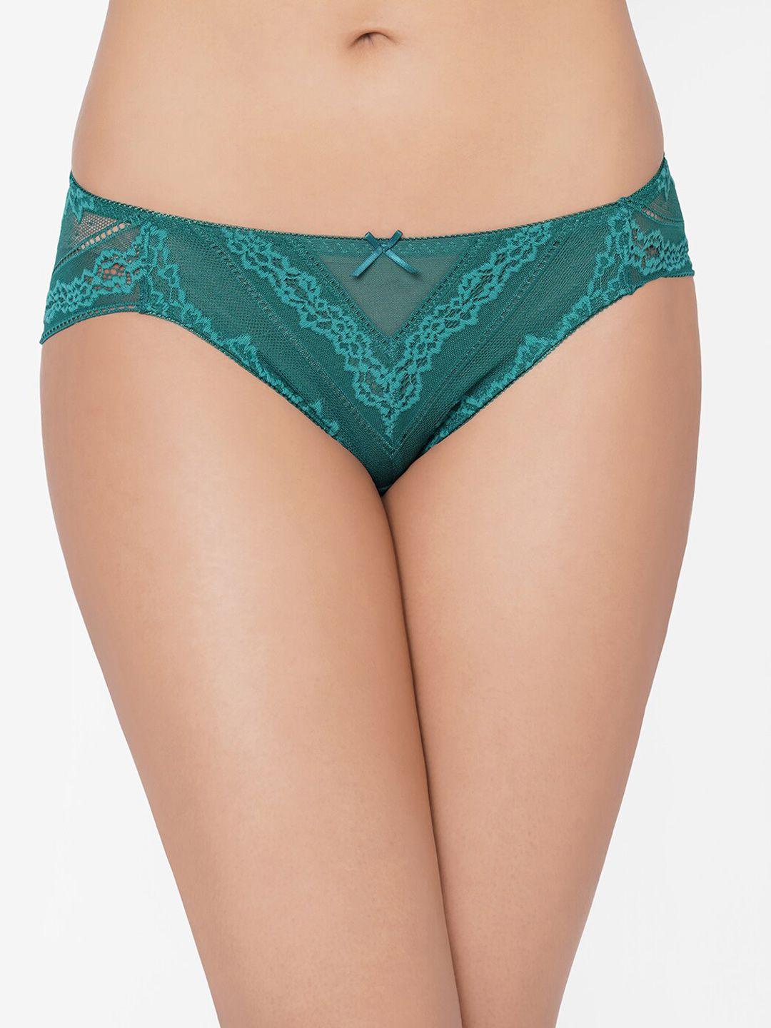 wacoal women green lace detail low rise bikini brief