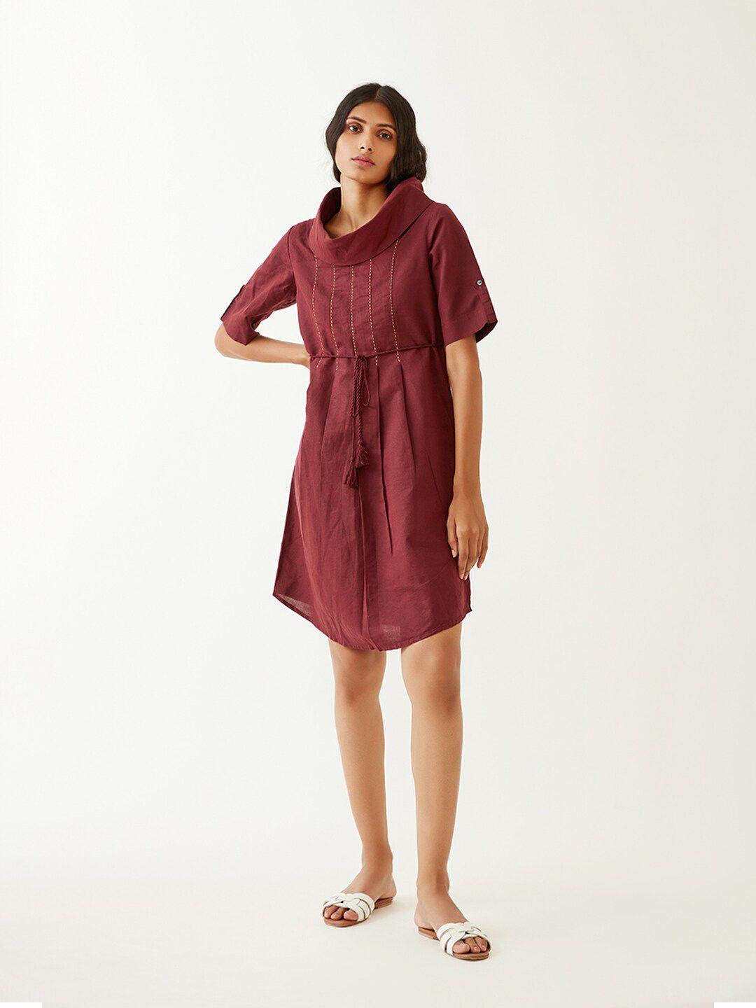 ancestry women brown a-line dress