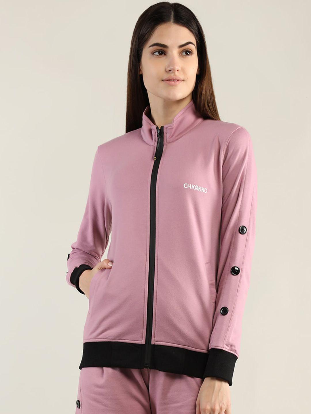 chkokko women pink cotton outdoor tailored jacket