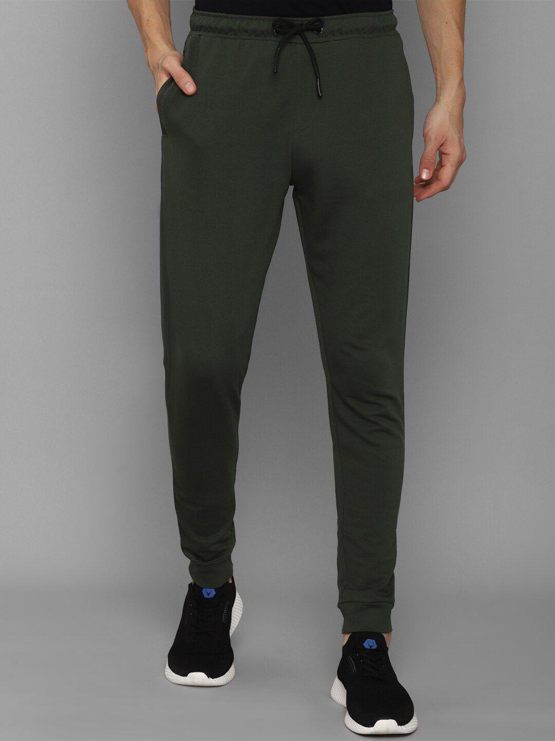 allen solly men olive solid cotton joggers