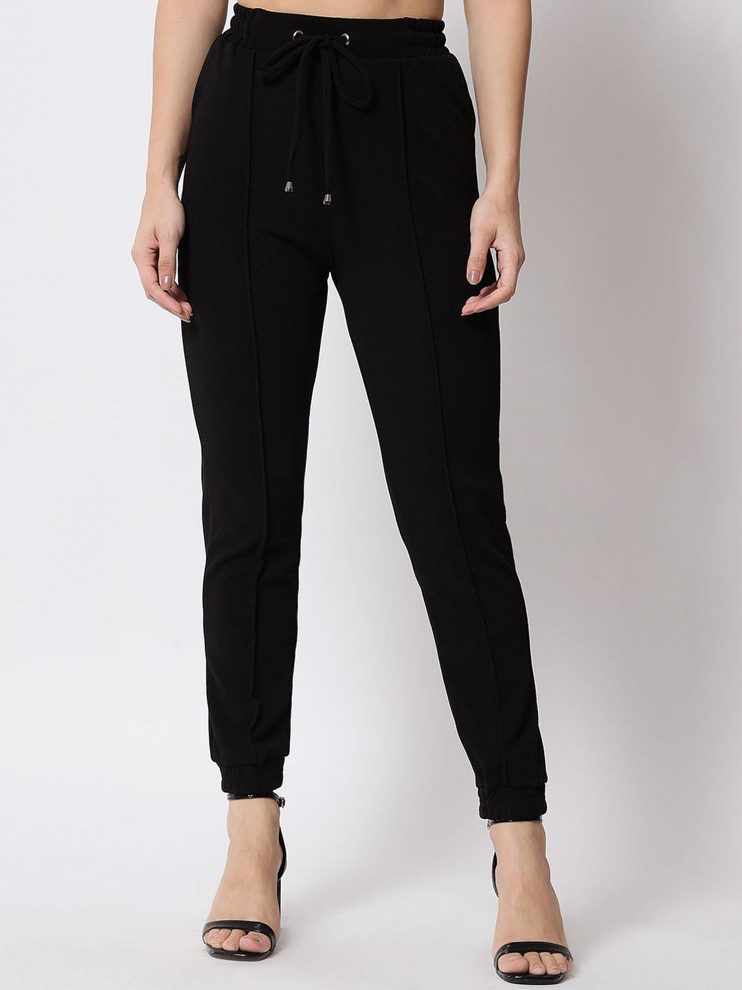 q-rious women black joggers trousers