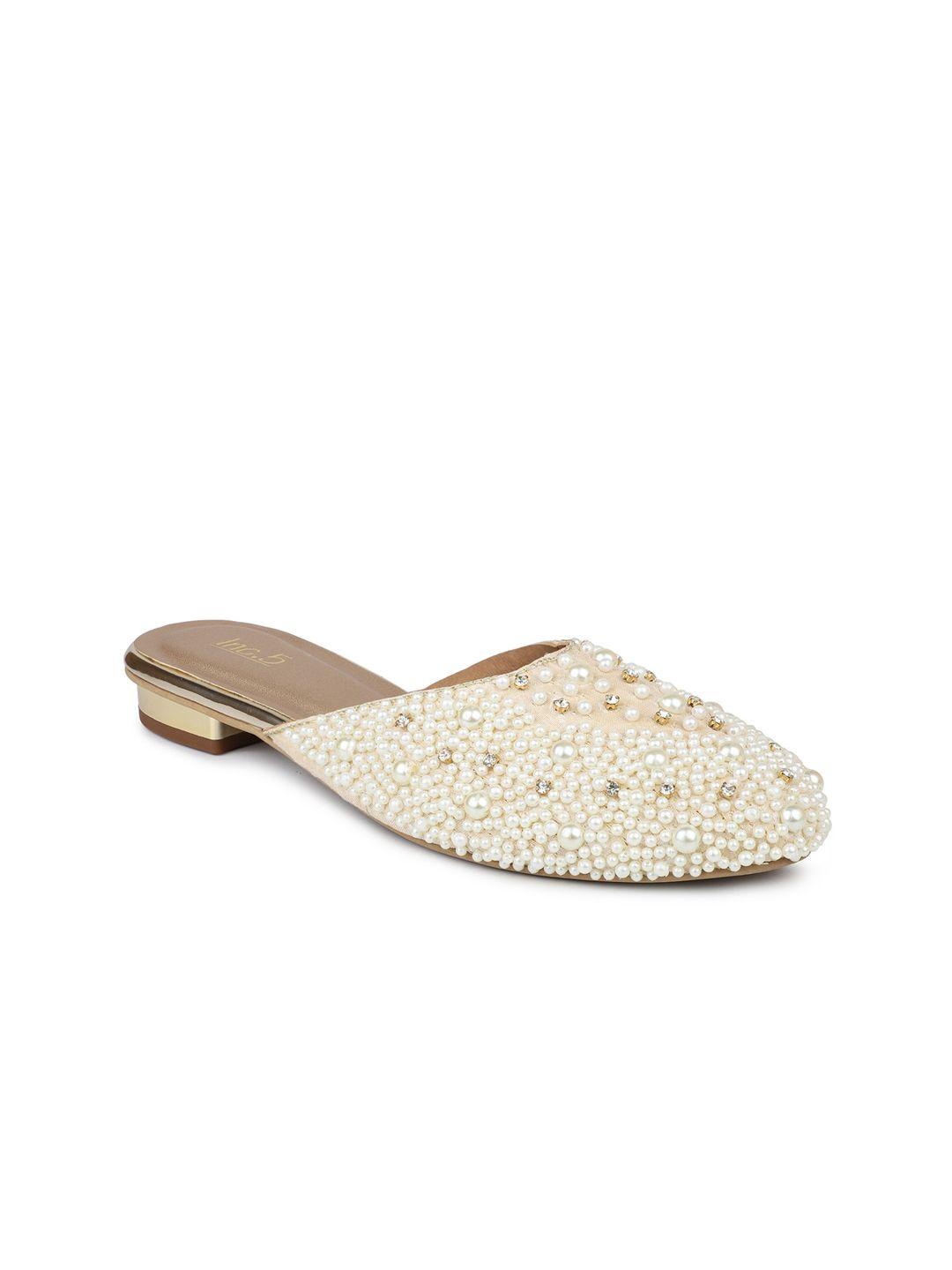 inc 5 women gold-toned embellished mules