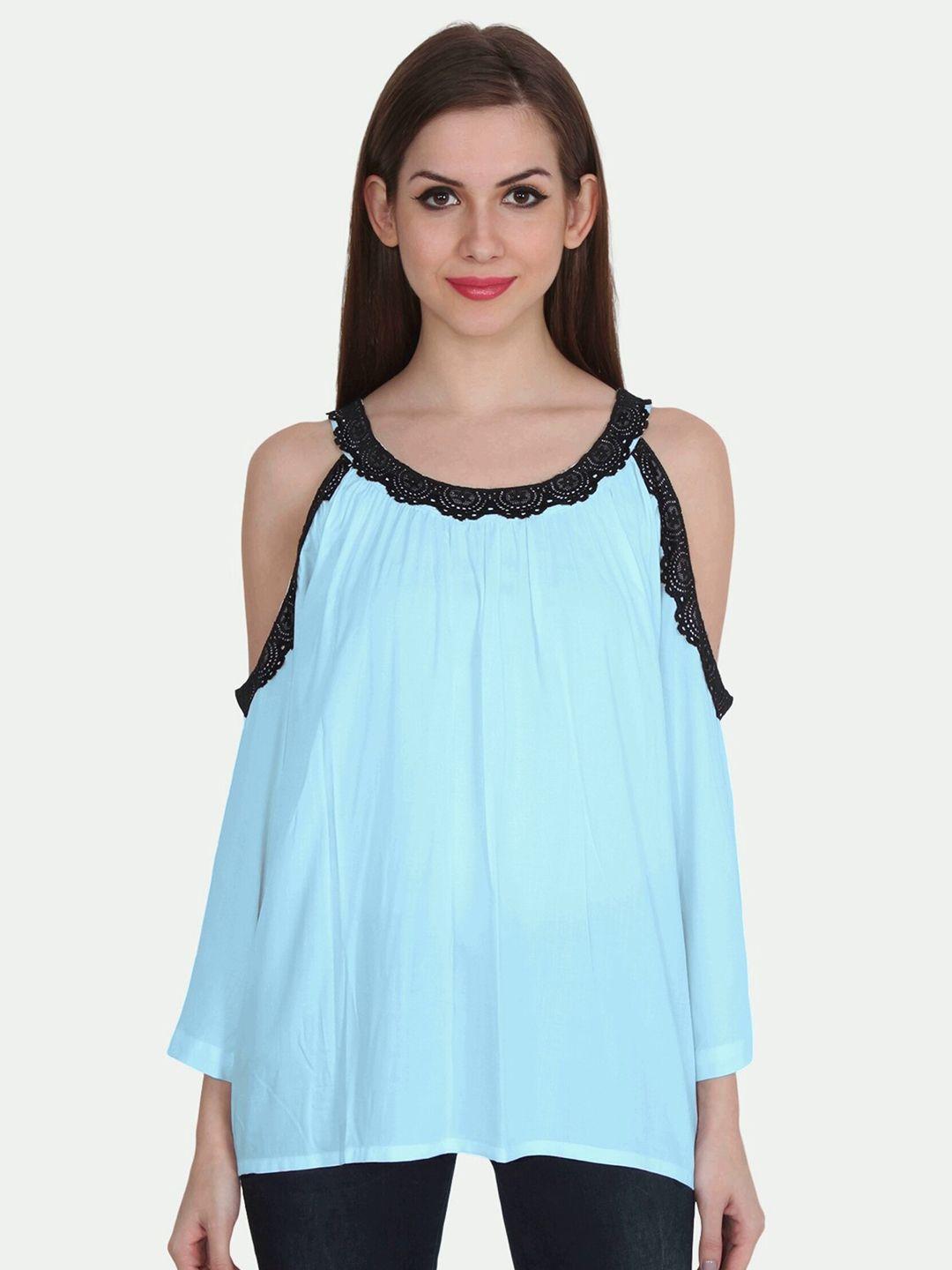 patrorna women  blue & black top