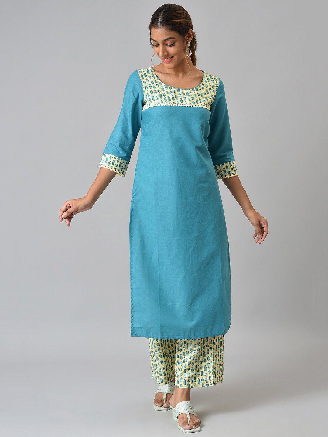 aurelia women ethnic motifs kurta with palazzos