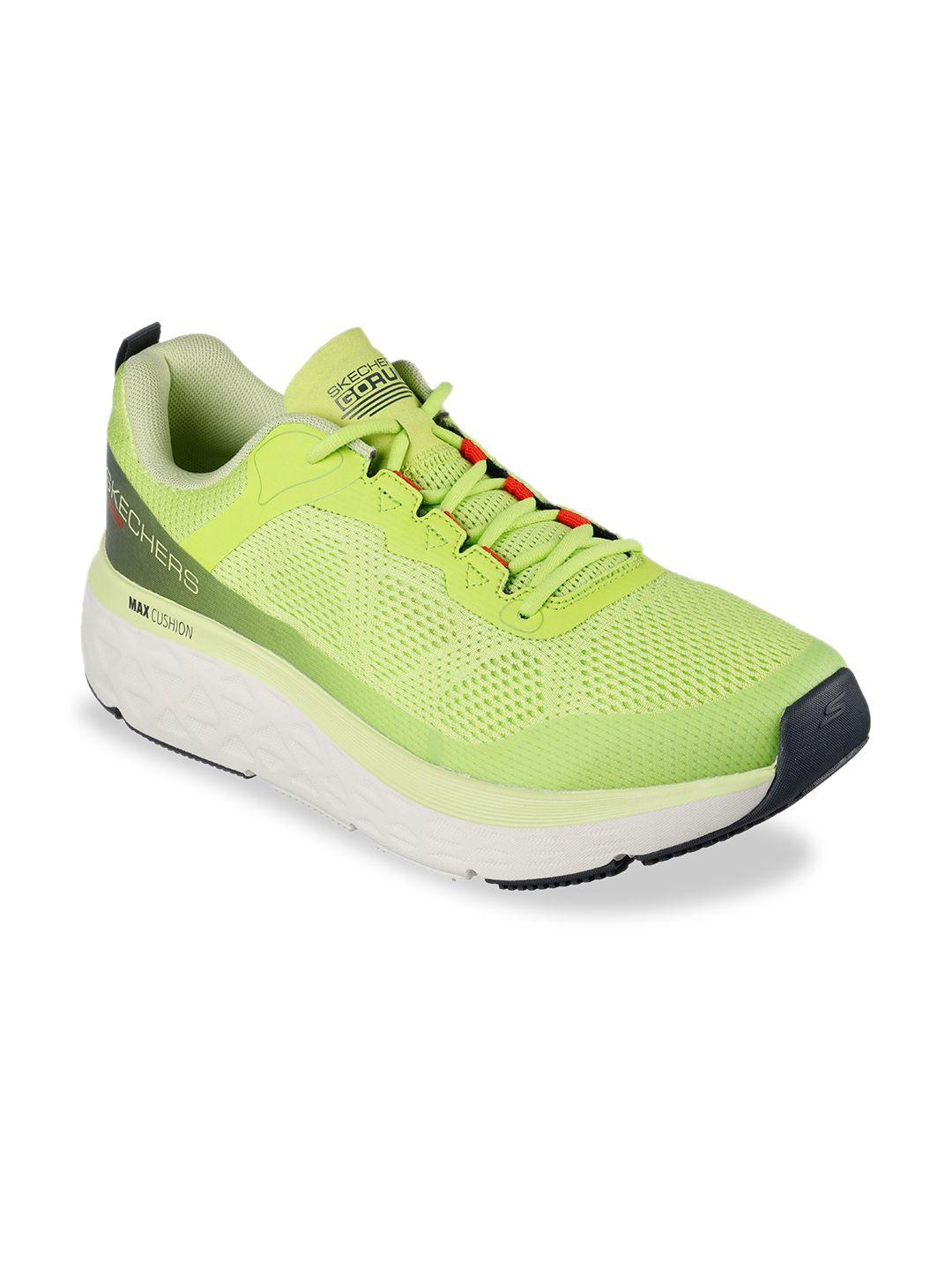 skechers men lime green max cushioning running non-marking shoes