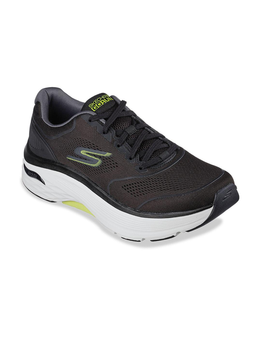 skechers men black max cushioning running non-marking shoes