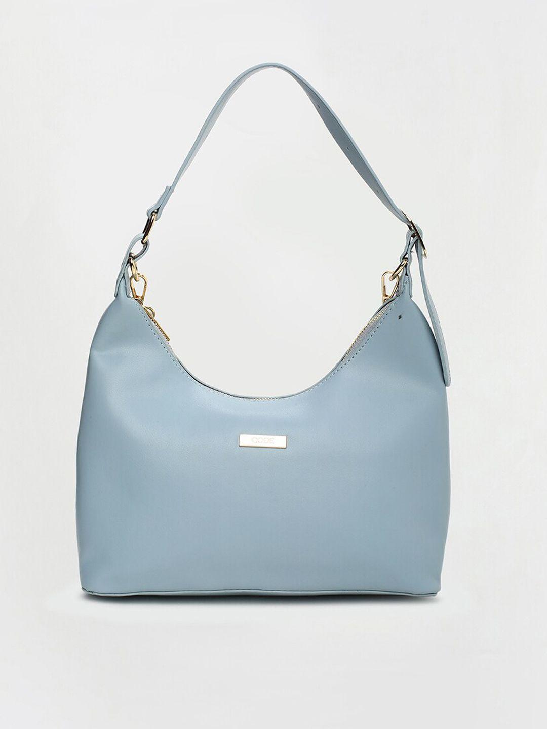 code by lifestyle women blue structured handheld bag