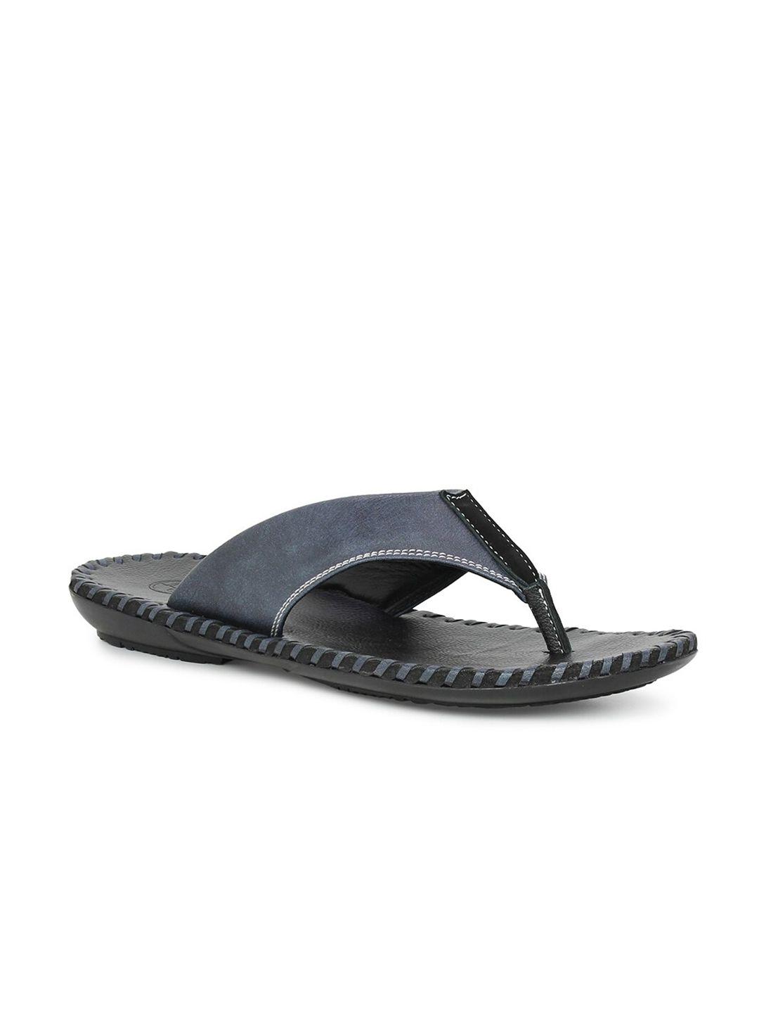 privo men blue & black leather comfort sandals