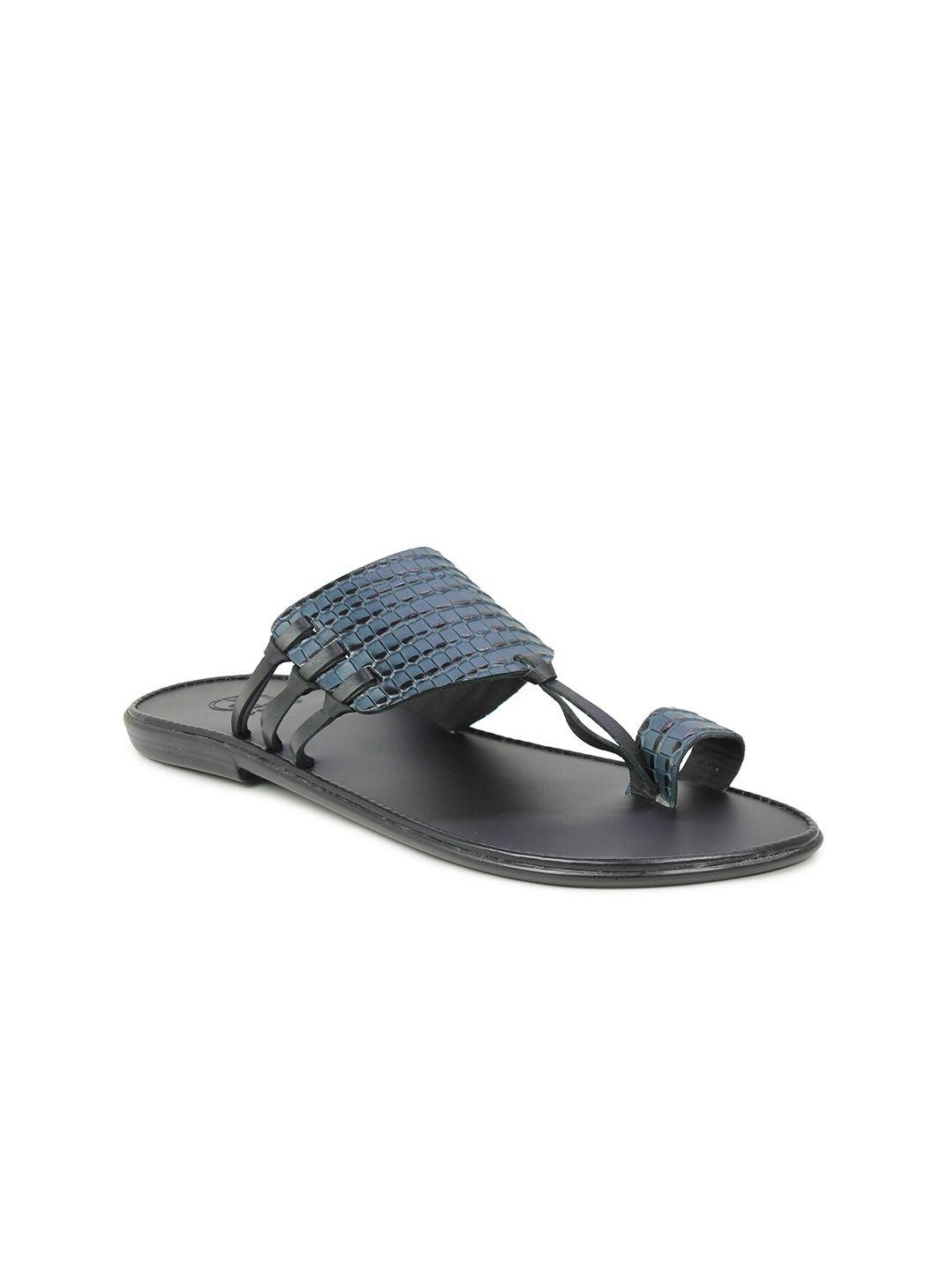 privo men blue leather comfort sandals