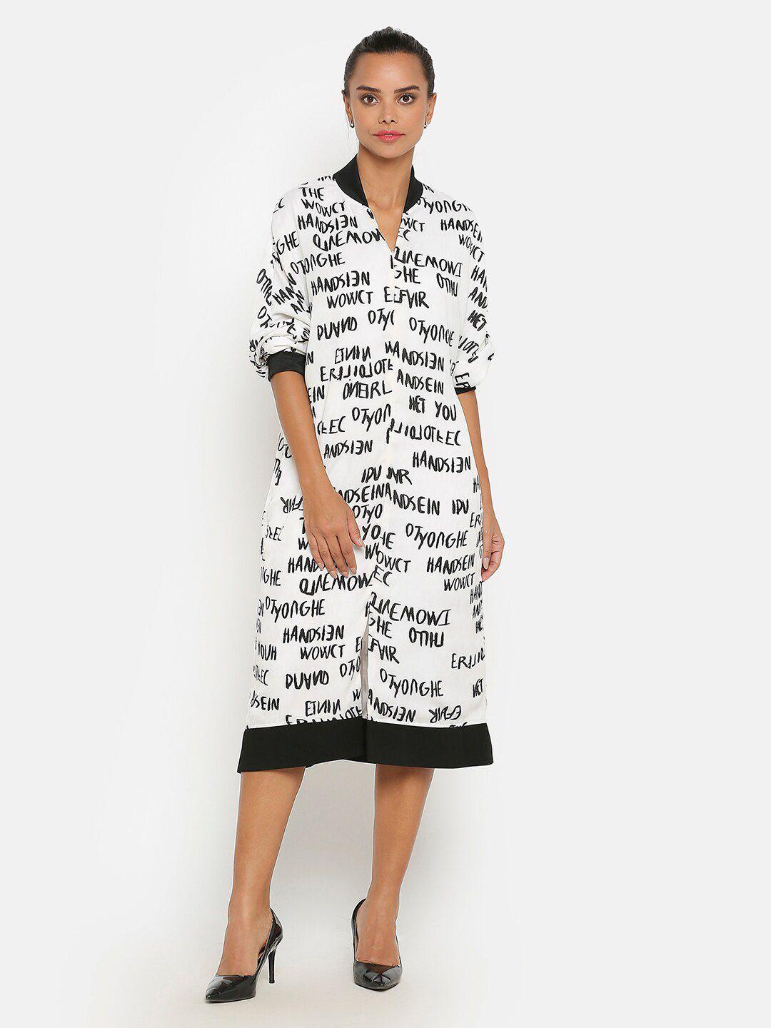 office & you women printed crepe a-line midi dress