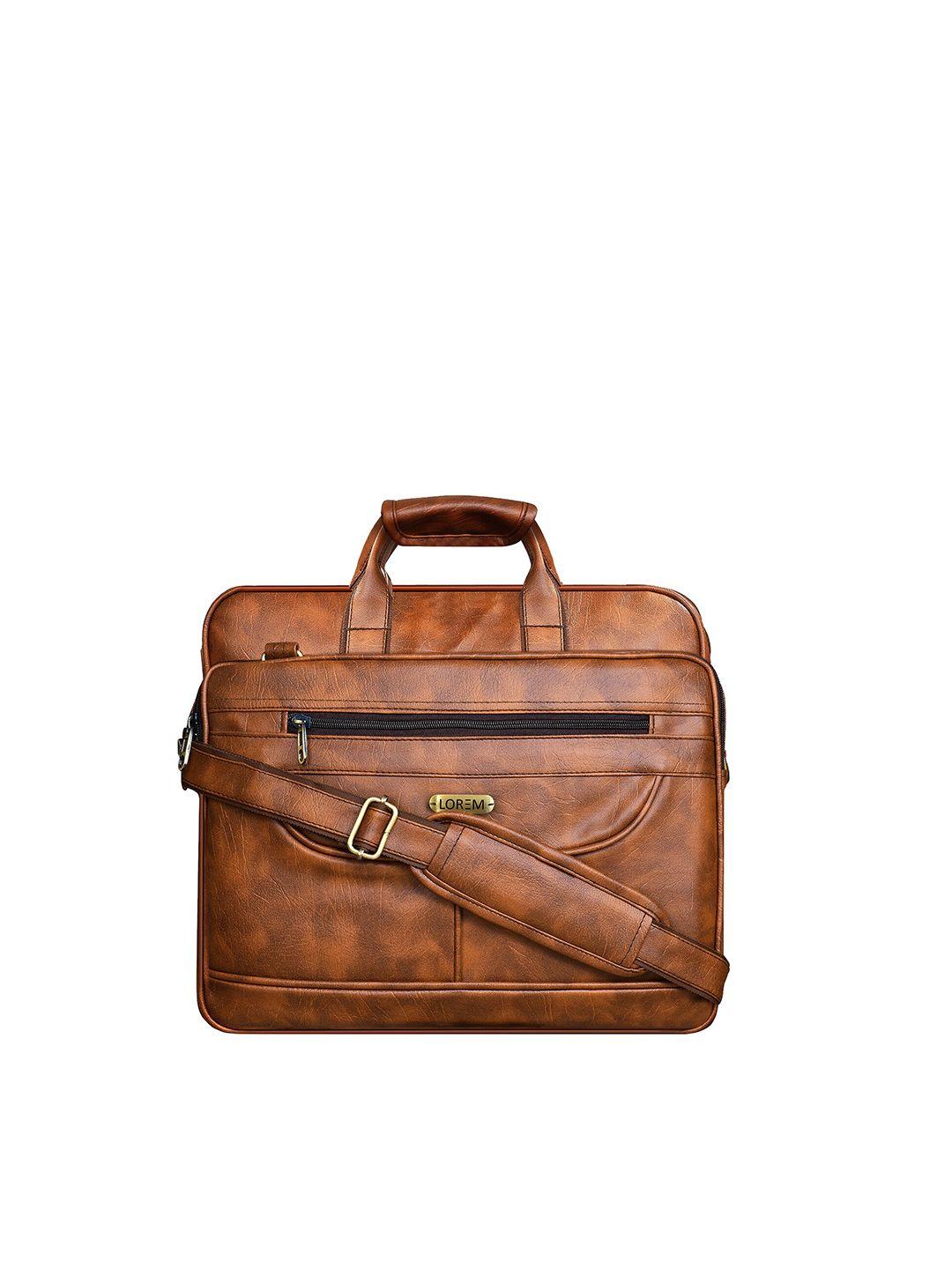 lorem men tan laptop bag