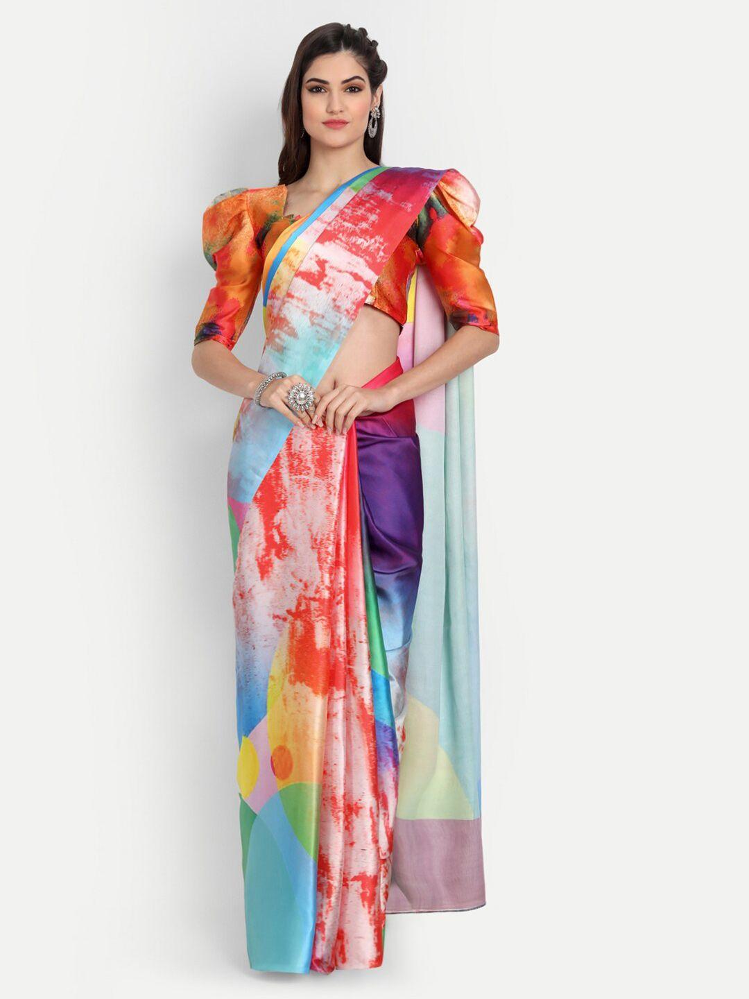 motihamir multicoloured tie and dye satin saree