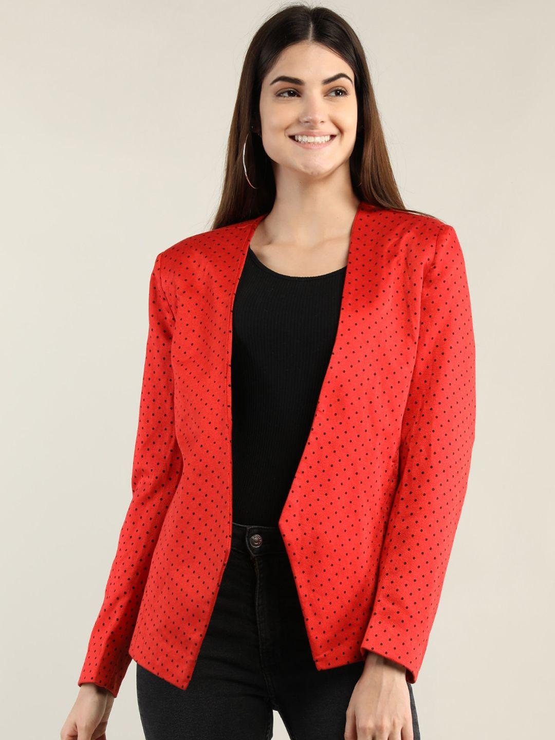 hang n hold women red printed winter coat