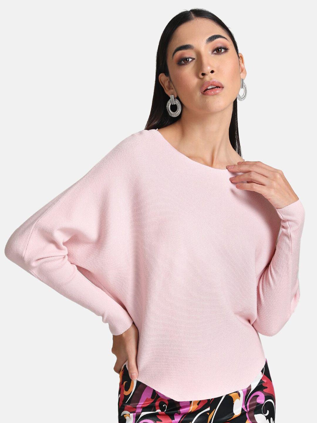 kazo women pink solid pullover