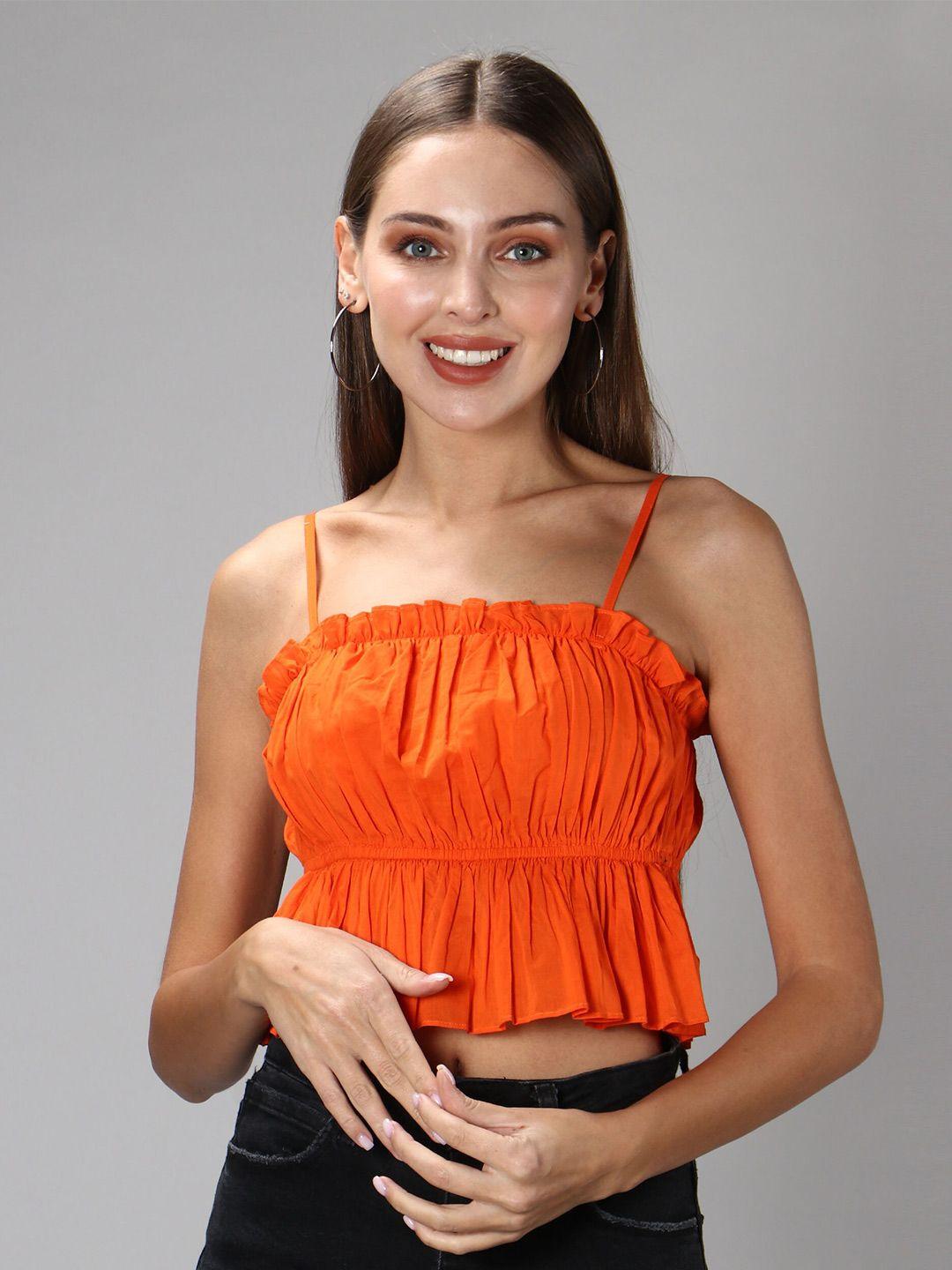 amagyaa orange cotton empire crop top