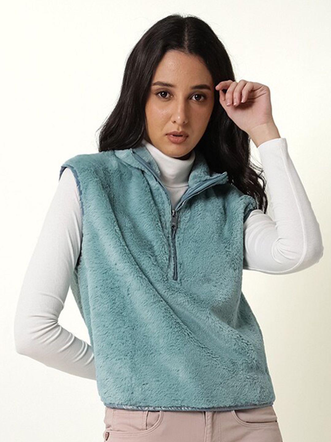 rareism women green solid sweater vest