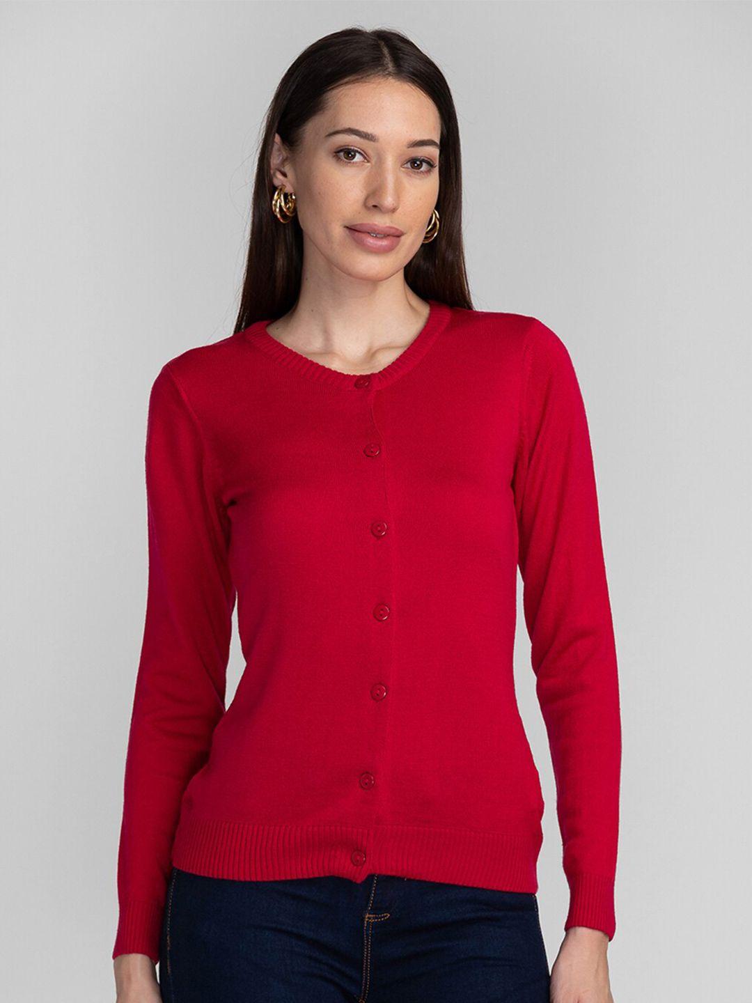 globus women red cardigan