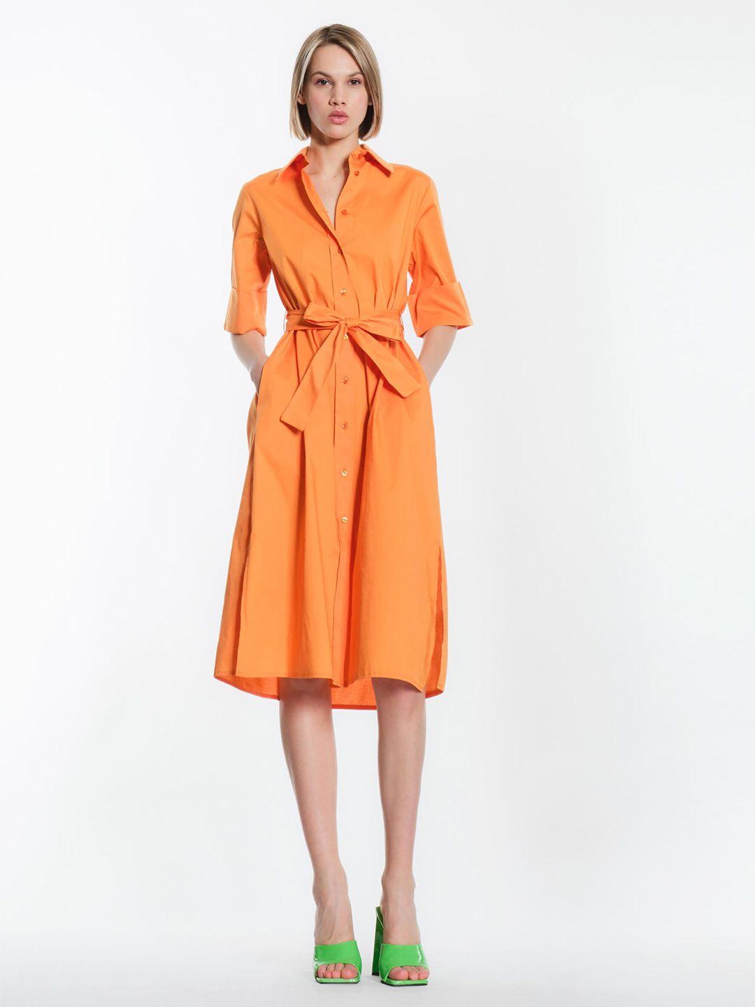 khushboo and pankaj orange shirt dress