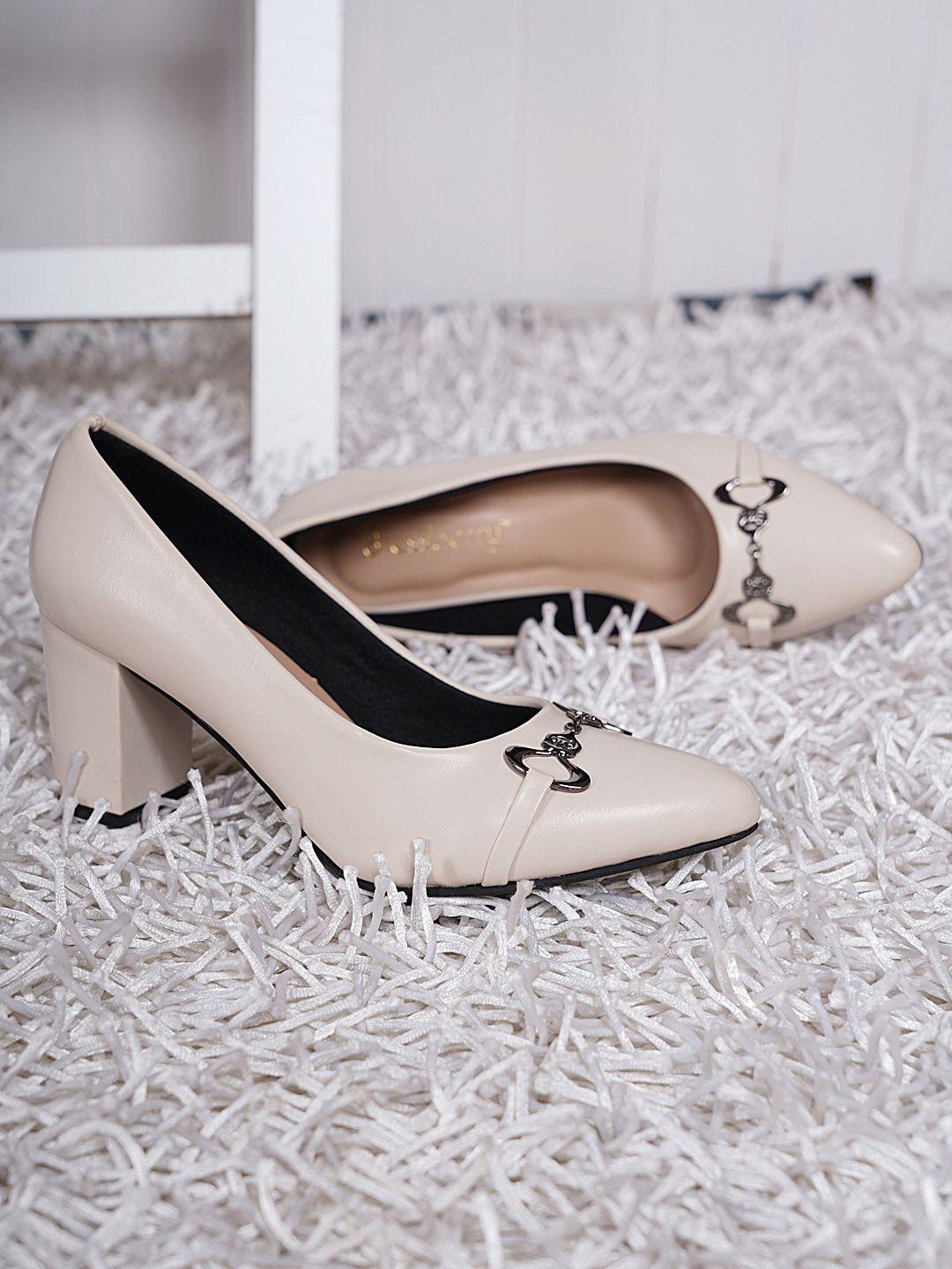 dressberry off white block pumps heels