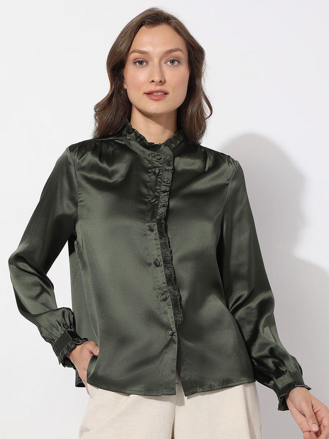 vero moda green shirt style top