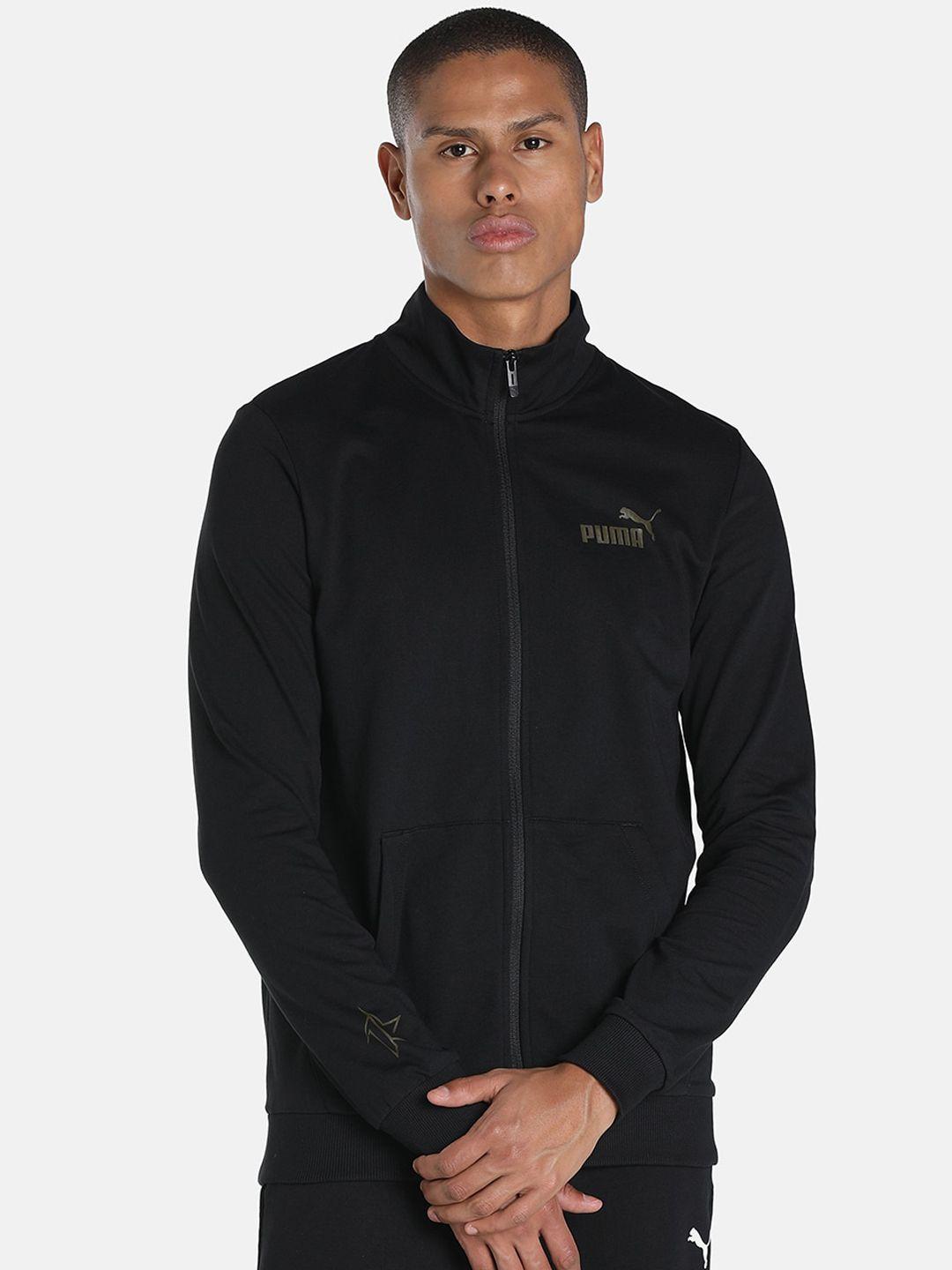 puma men black outdoor sporty jacket