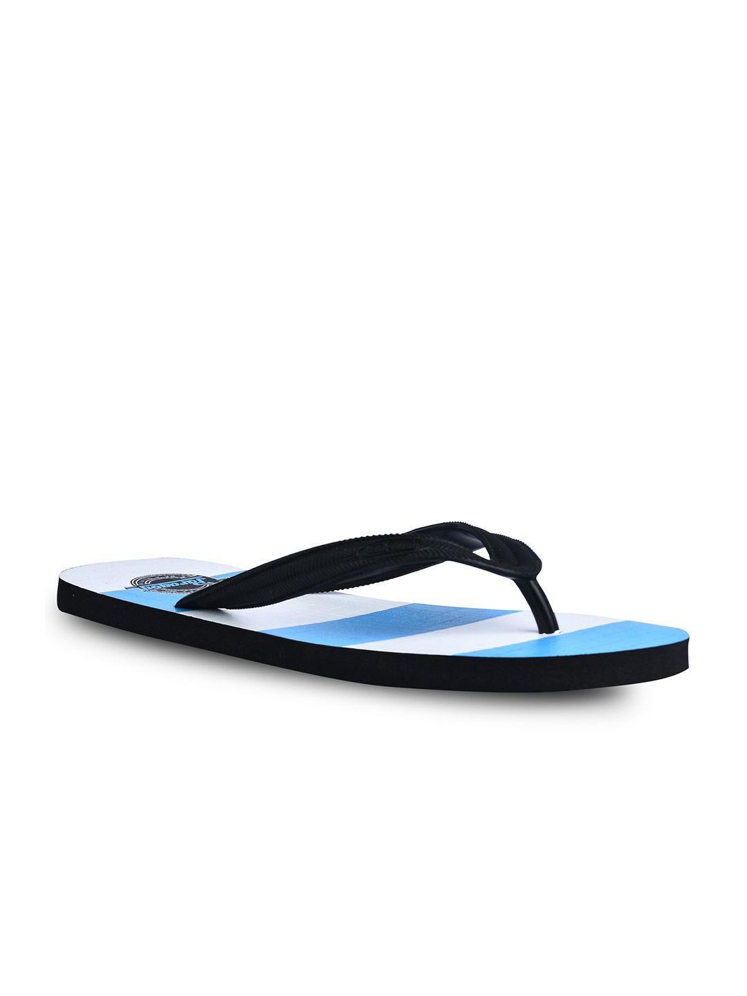 paragon men blue & white colourblocked thong flip-flops