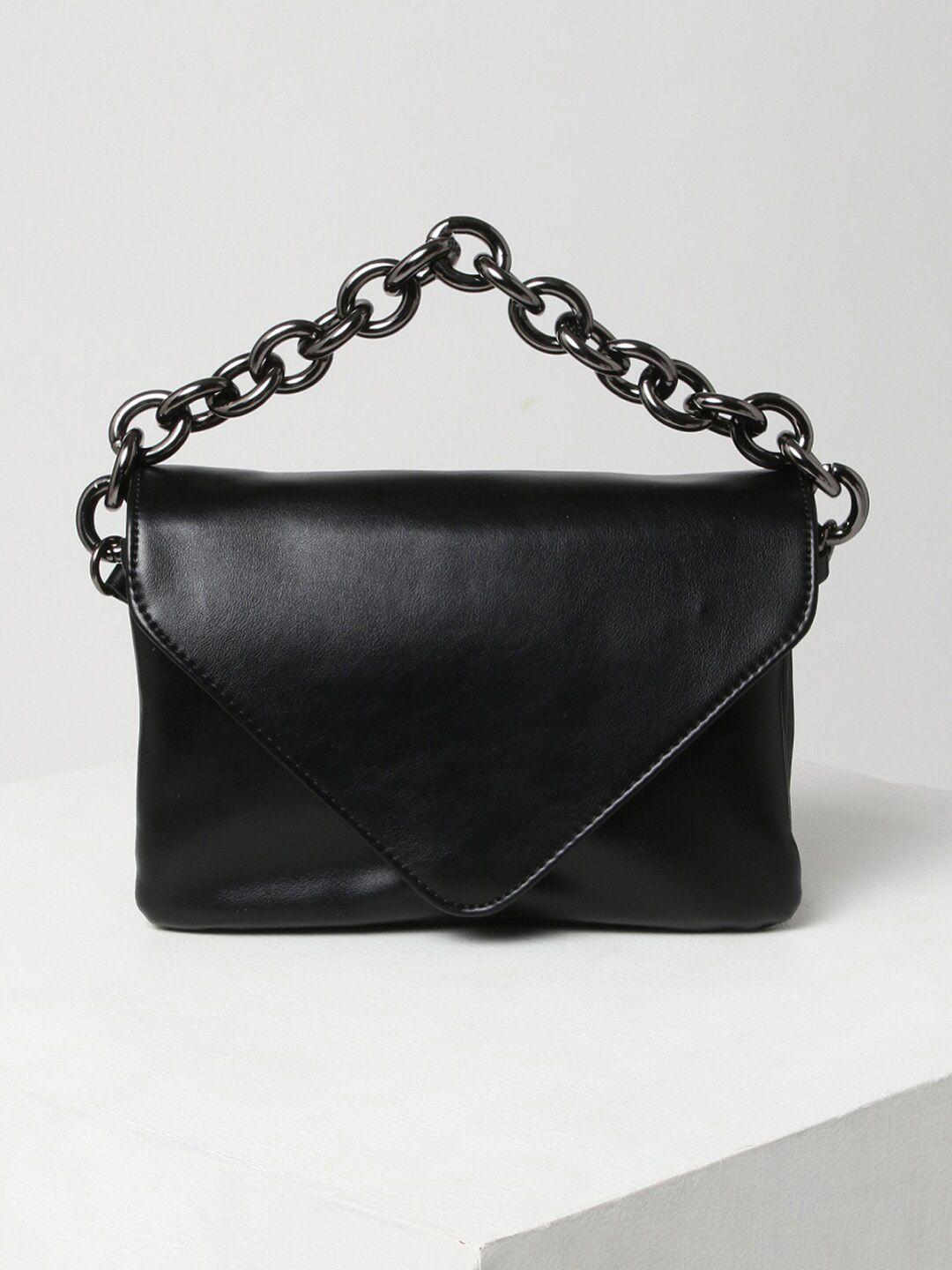 kendall & kylie black pu structured hobo bag