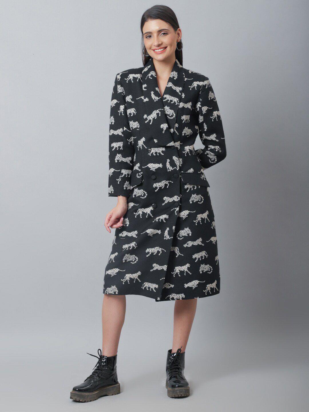 blanc9  animal shirt midi dress