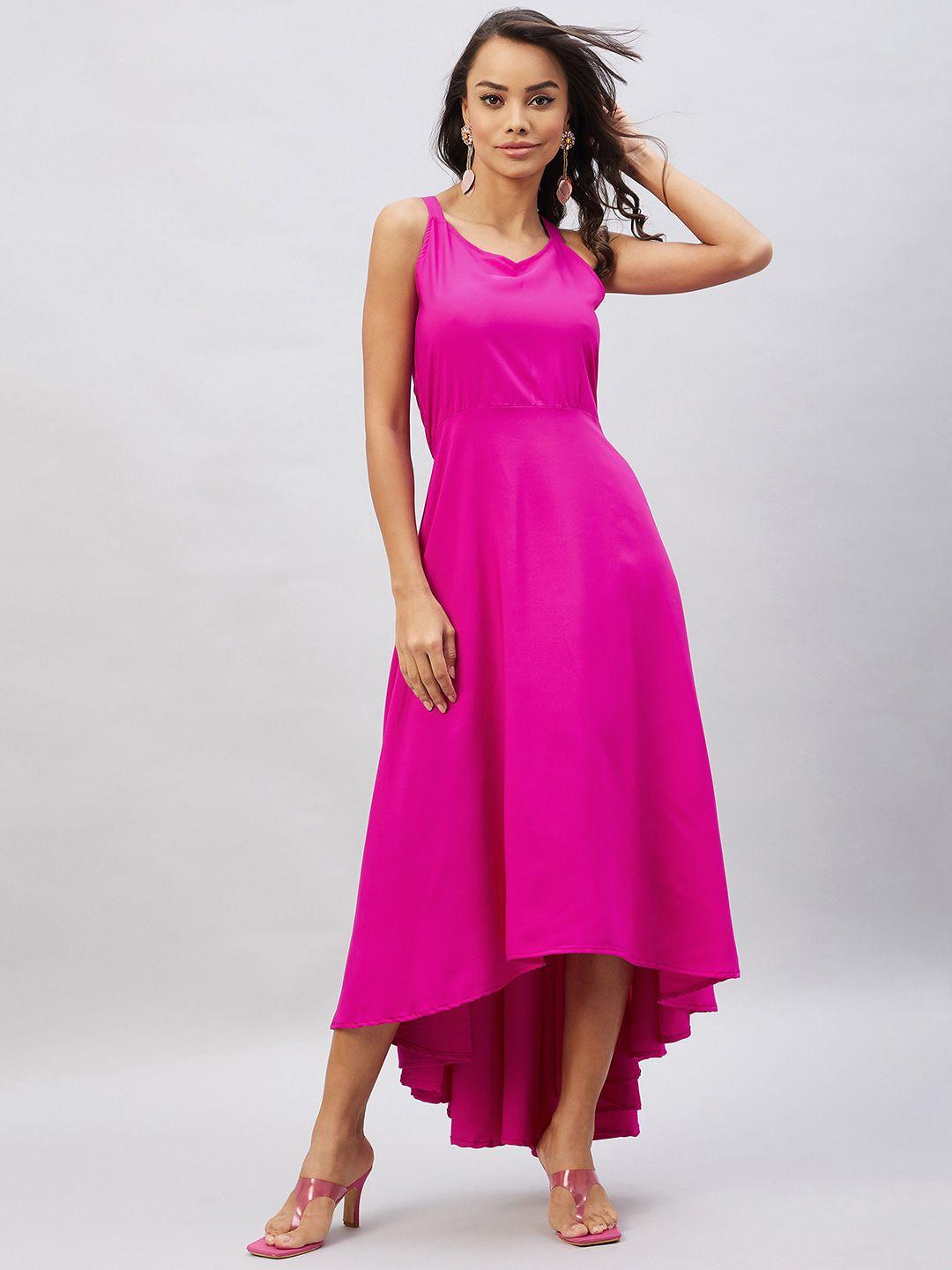 inweave magenta crepe maxi maxi dress