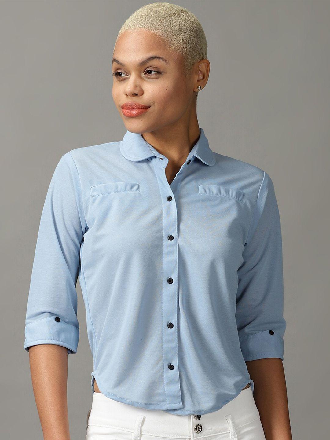 showoff women peter pan collar casual shirt