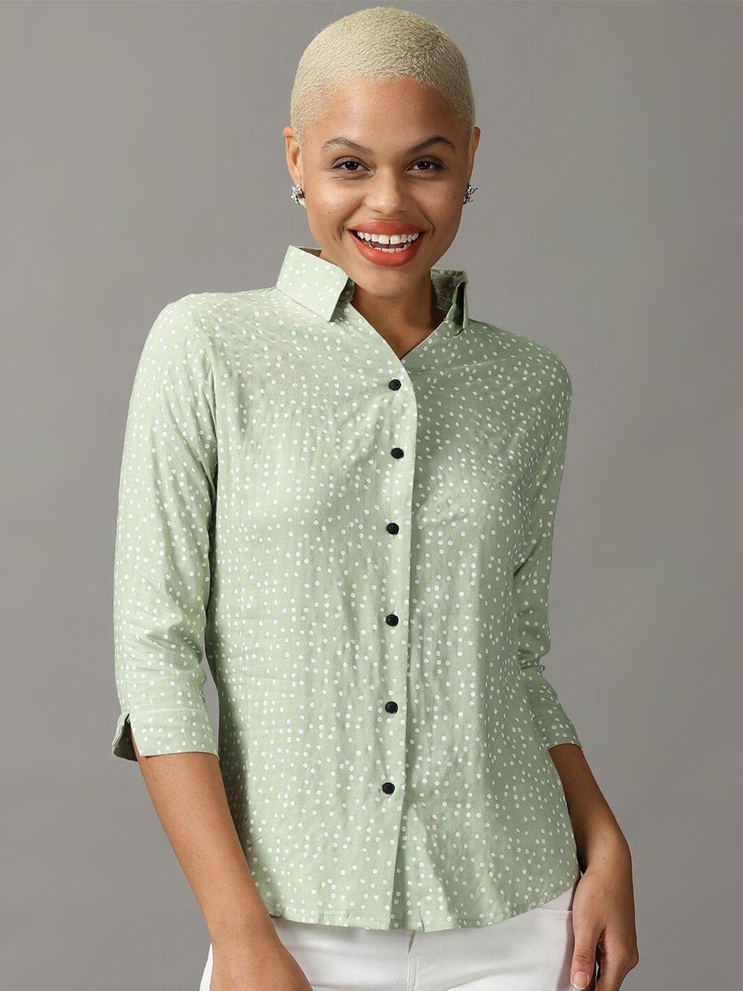 showoff women printed casual shirt