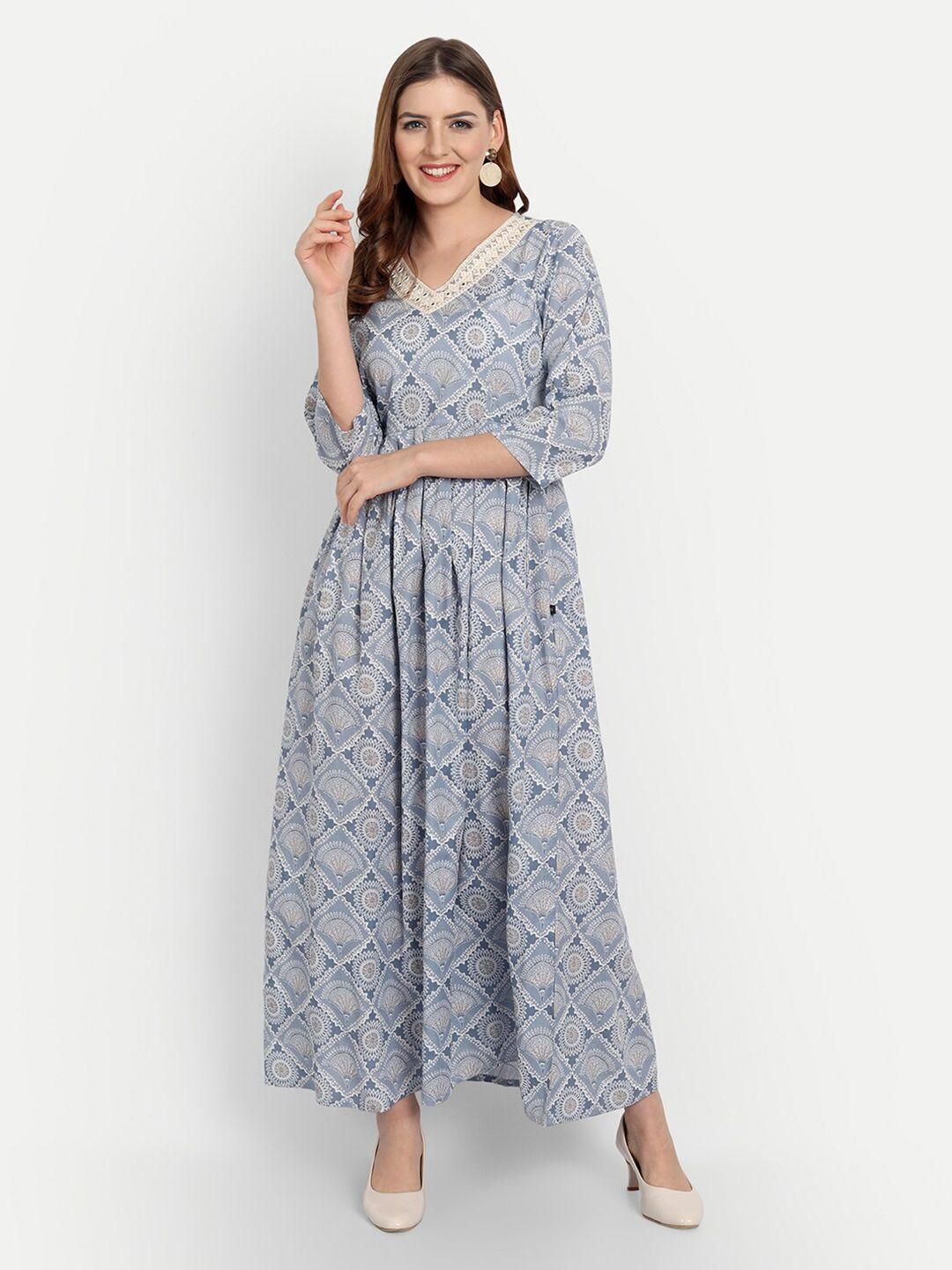 githaan ethnic motifs v-neck maxi dress