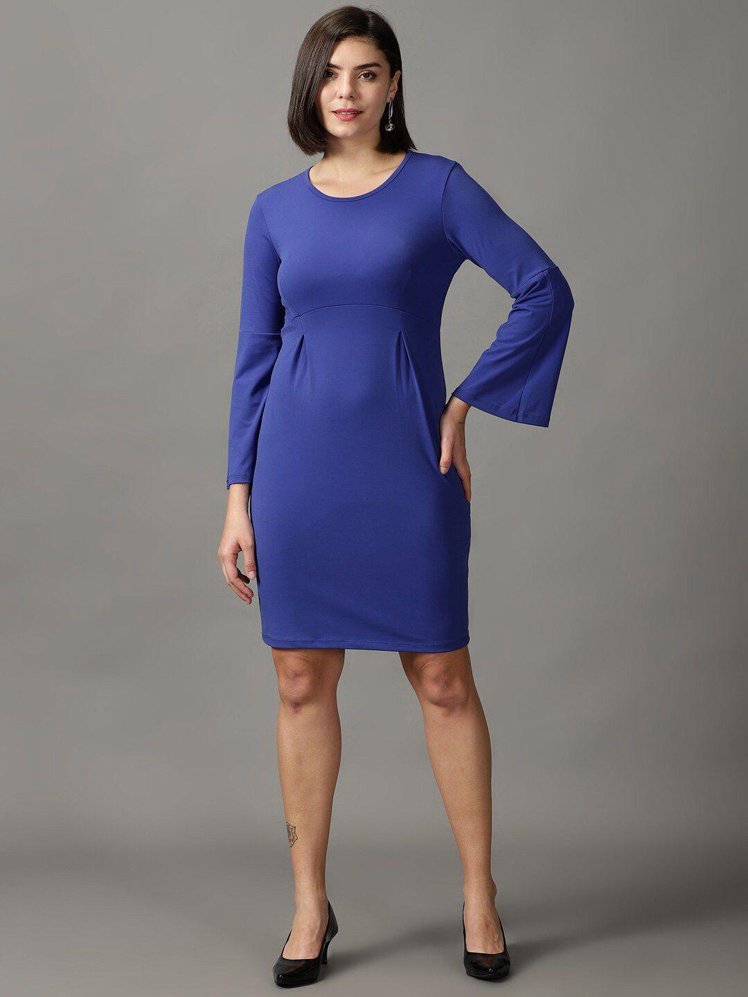 showoff flared sleeves sheath dress