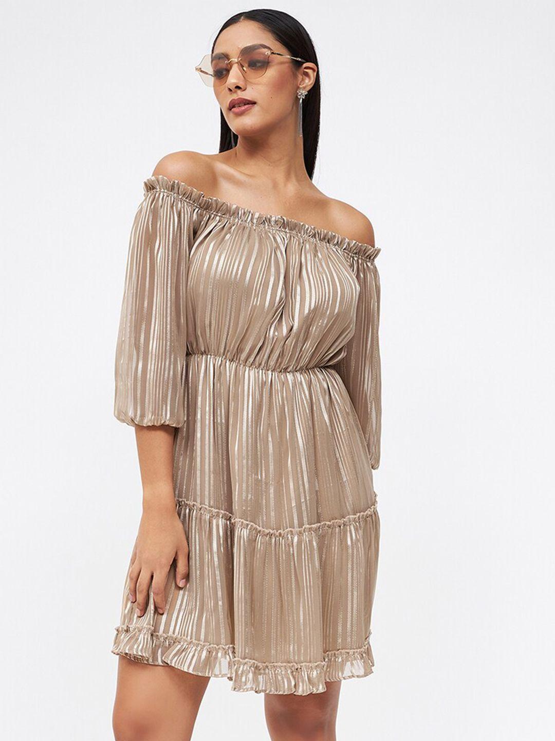 kibo striped off-shoulder dress