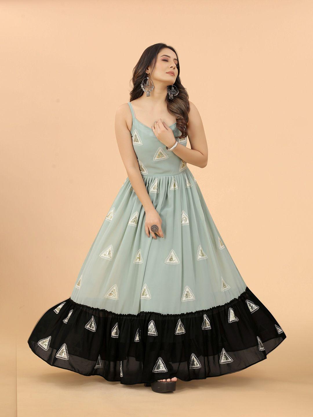 vaidehi fashion embellished georgette maxi dress