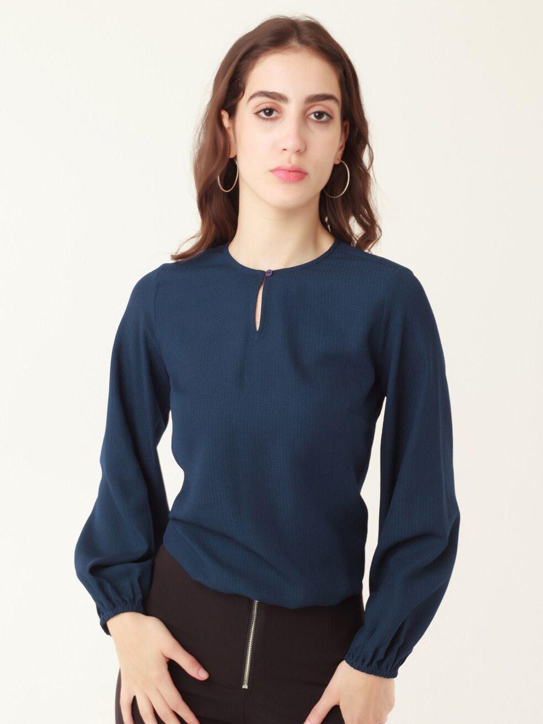 zink london keyhole neck blouson top