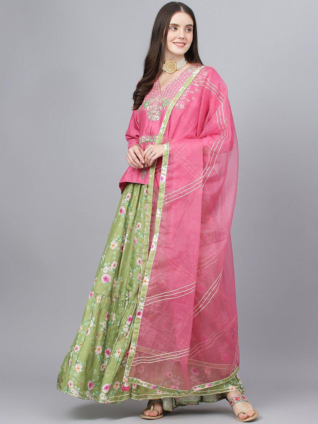 divena embroidered zardozi ready to wear lehenga & blouse with dupatta