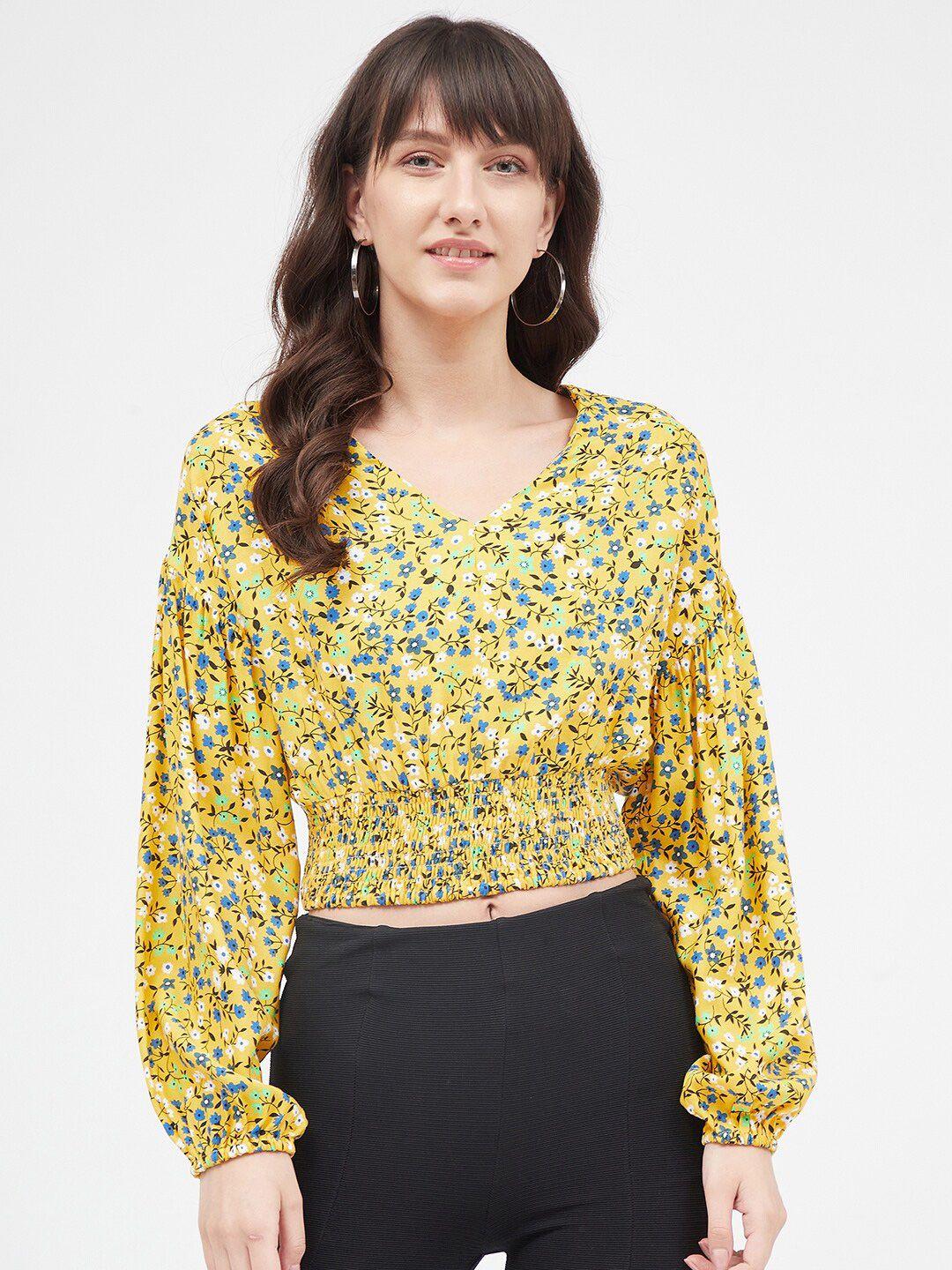 kibo women floral printed crop top