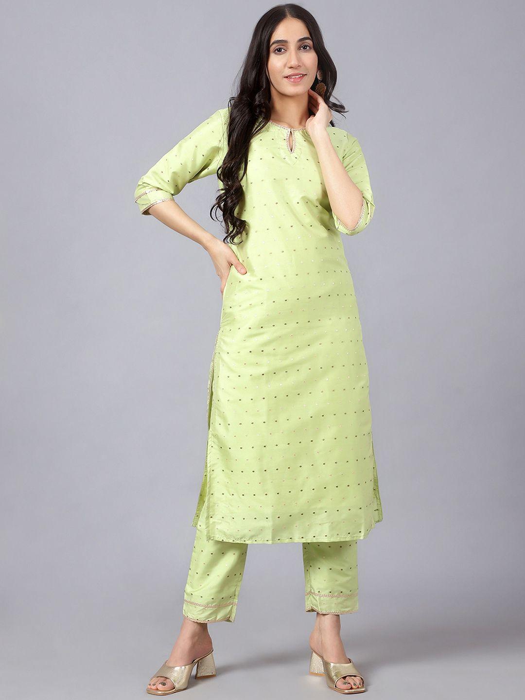 v tradition chanderi silk kurta with trousers