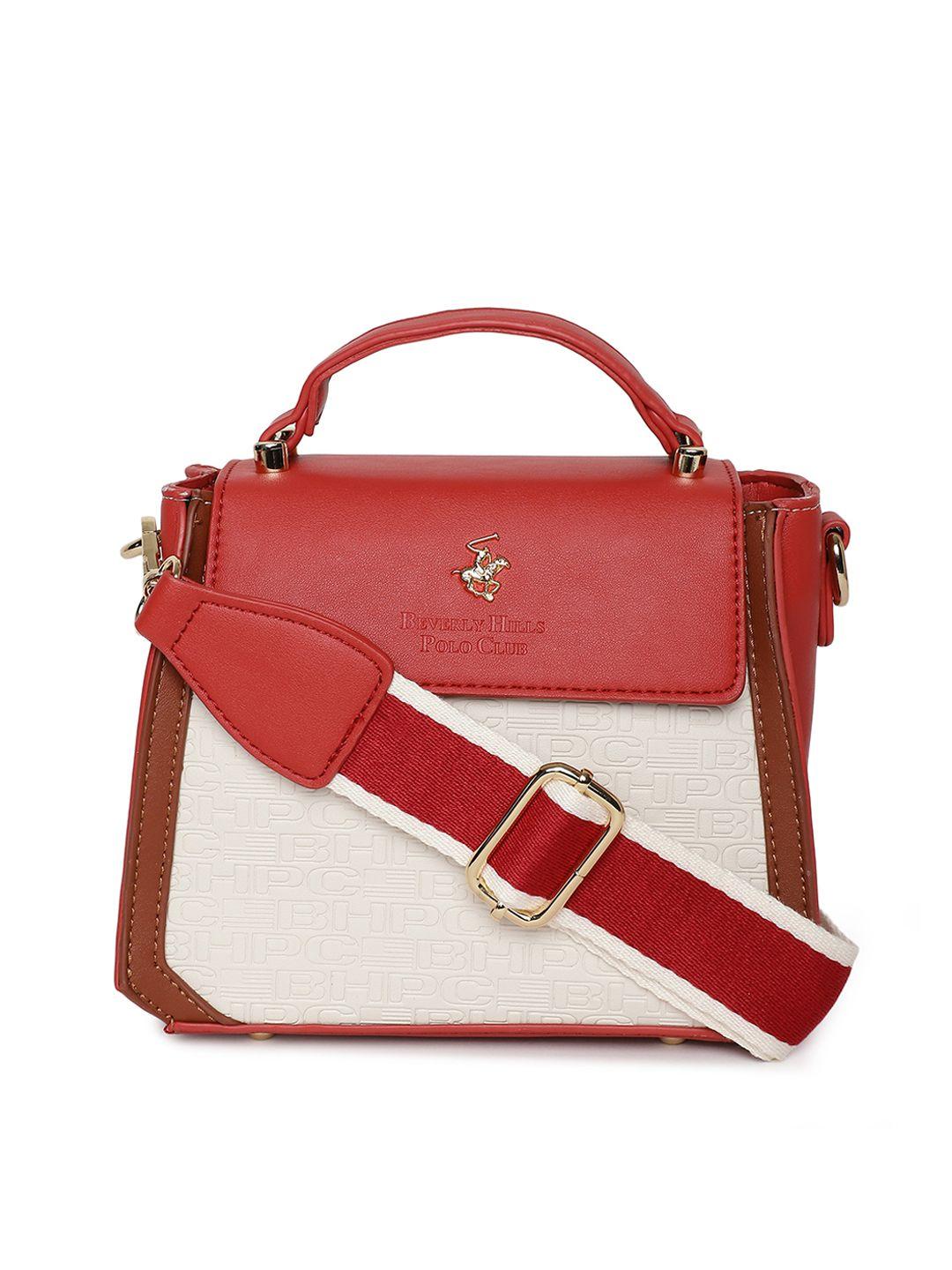 beverly hills polo club colourblocked pu structured sling bag