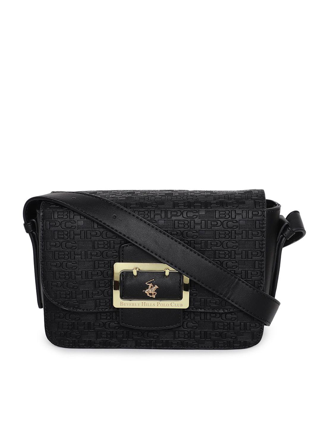 beverly hills polo club textured pu structured sling bag