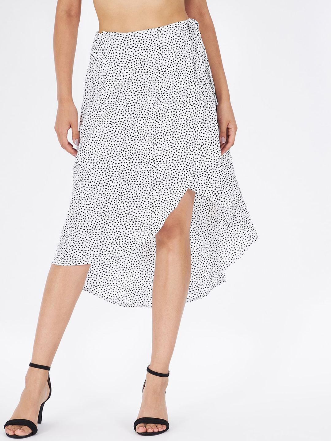 kibo abstract printed wrap skirt