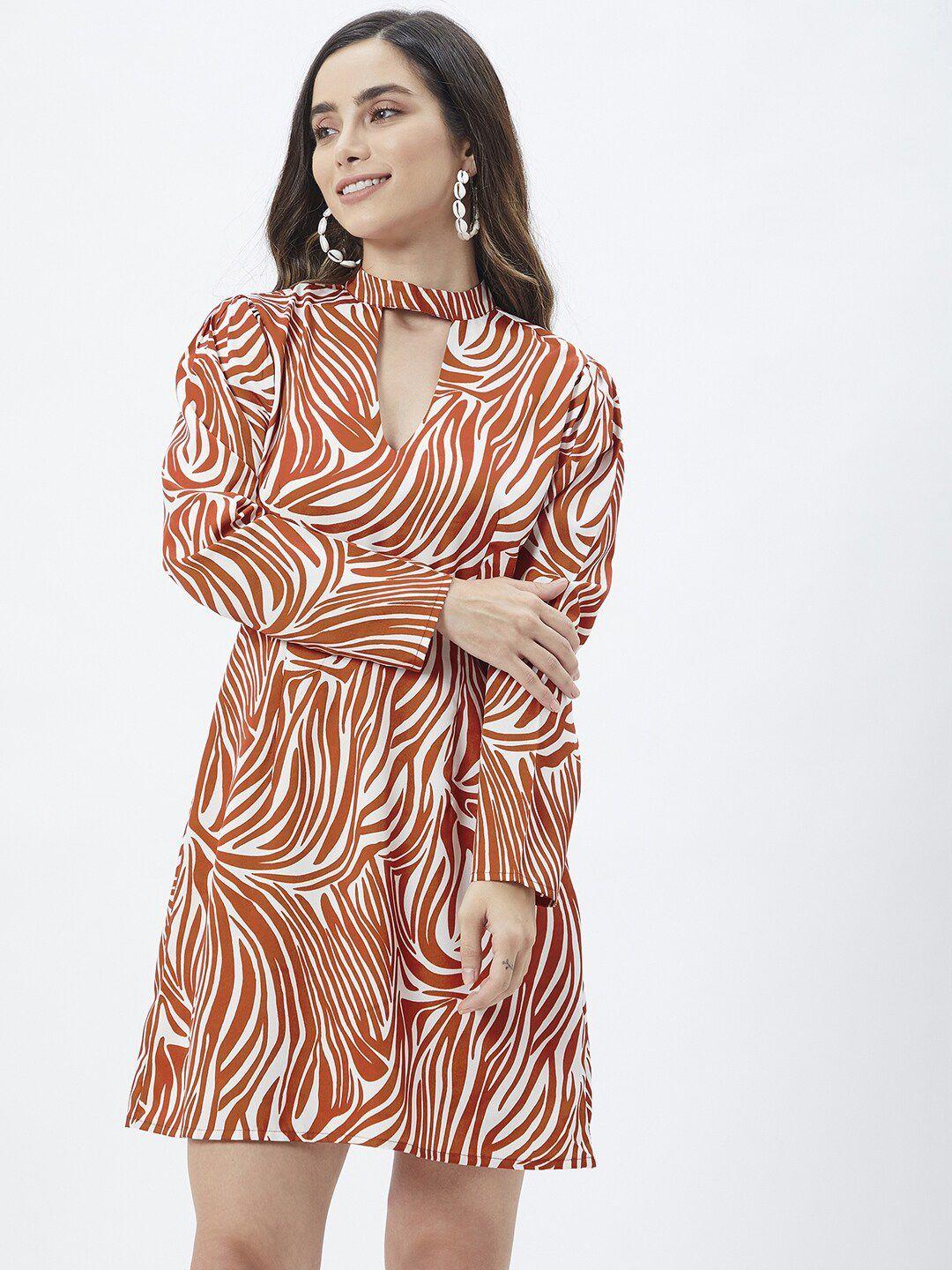 kibo animal printed cut-out detail dress