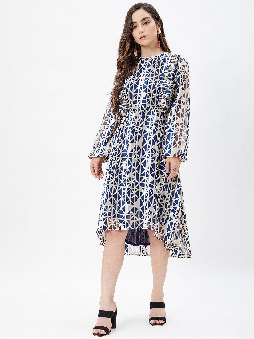 kibo geometric printed midi dress