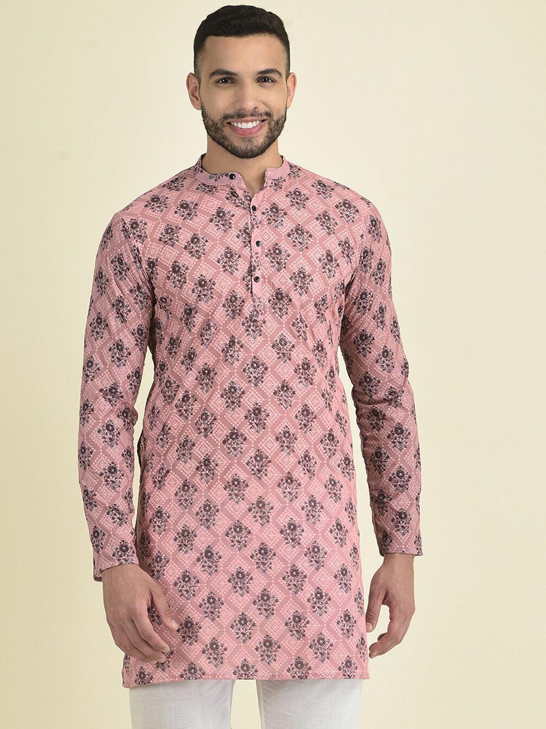 deyann men ethnic motifs embroidered kurta with pyjamas