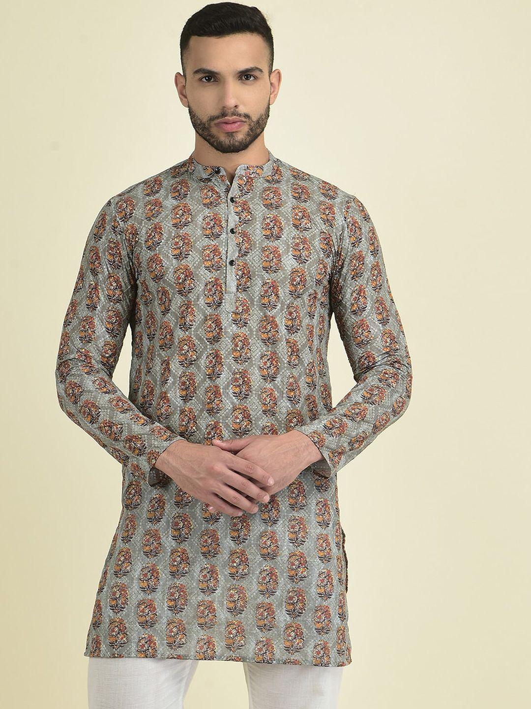 deyann men ethnic motifs embroidered kurta with pyjamas