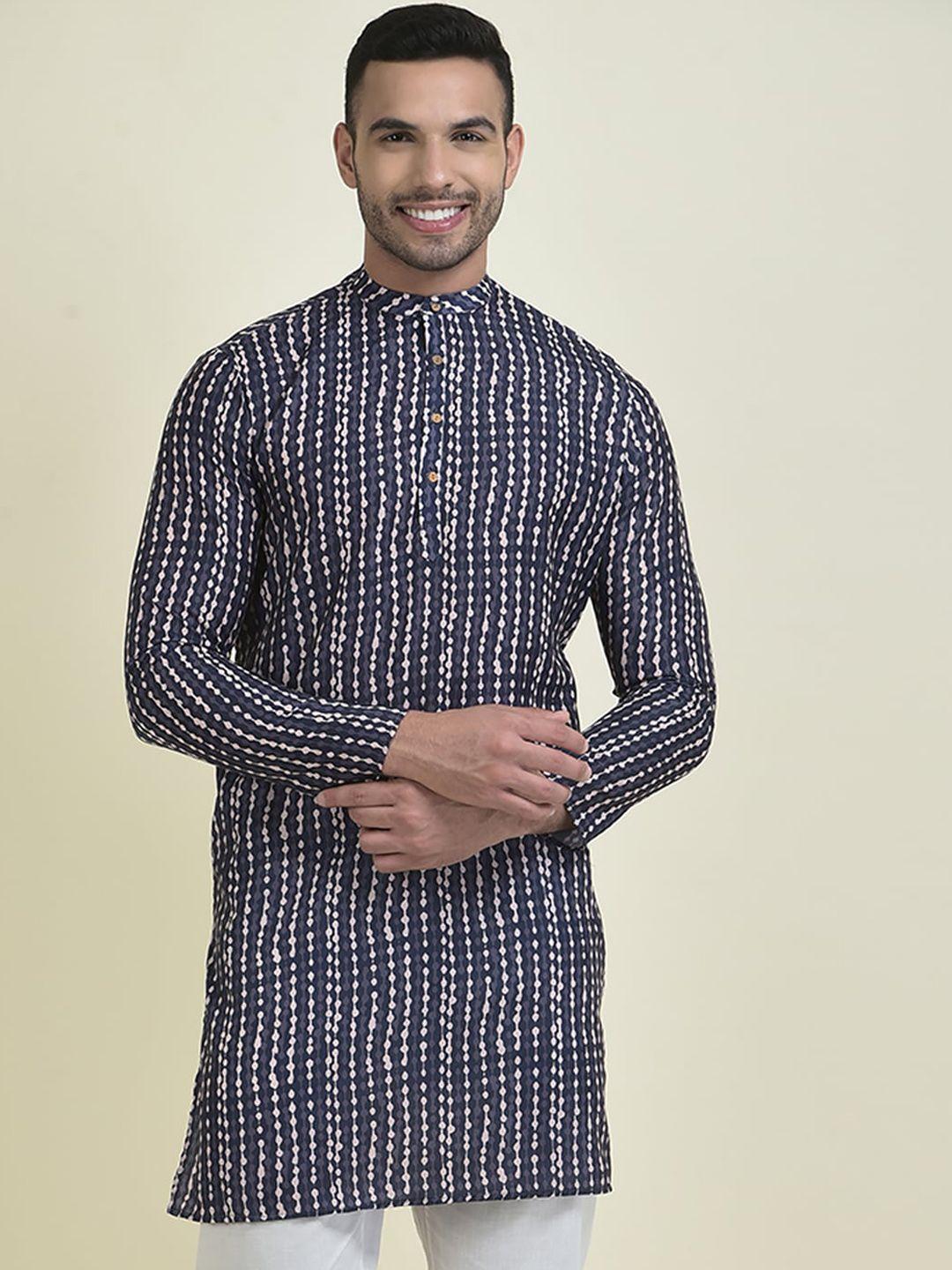 deyann men ethnic motifs printed kurta with pyjamas