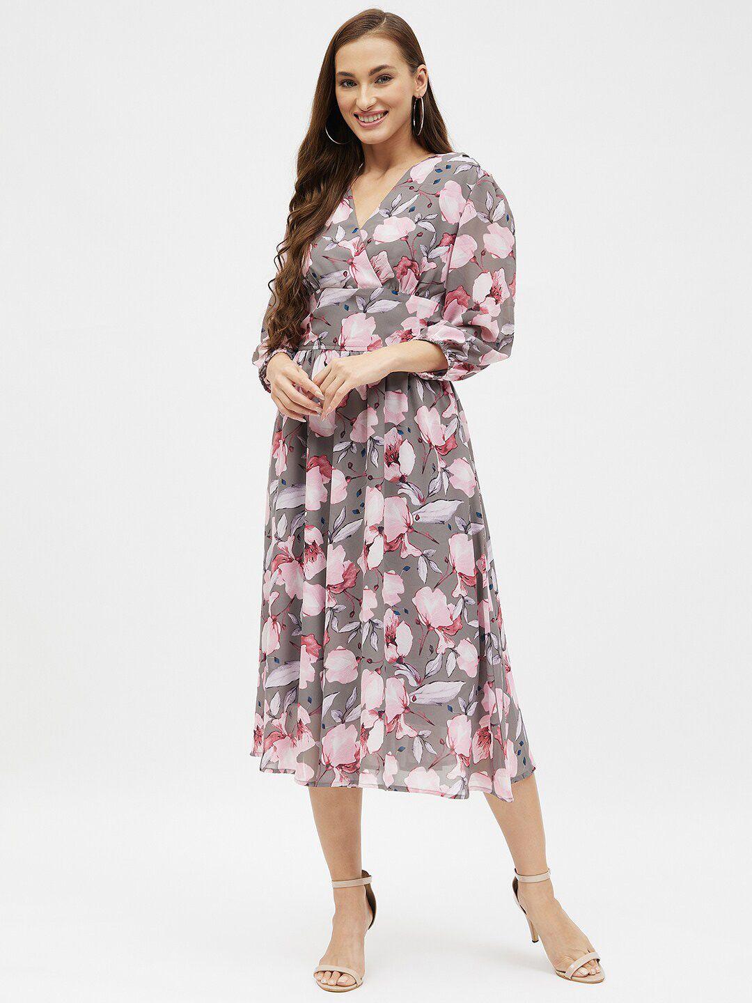 kibo floral georgette midi dress